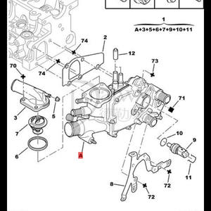 OE 1336S4 9633700080 Thermostatgehäuse für Citroen Berlingo C4 C5 Xsara II Peugeot 307 406 607 Partner 2.0 <span class=keywords><strong>2.2</strong></span> HDI (Marke Datwy) - Product Image 5
