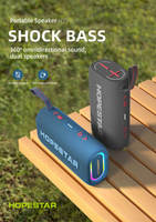 Hopestar H55 Barra de Sonido Portátil Bluetooth de 16W, IPX7 Impermeable, TWS Estéreo, Radio FM, Altavoces Duales, Audio para Viajes al Aire Libre