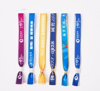 Cadeaux de promotion Événement Logo personnalisé Bracelets de festival Bracelets en polyester tissé Bracelets de transfert de chaleur en tissu