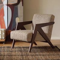 Fauteuil individuel en bois massif de style nordique du milieu du siècle avec dossier pour salon, chambre et bureau - Mobilier de maison