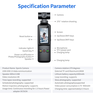 2025 Newest X8 <b>Mini</b> Handheld Motion Action Sports <b>Camera</b> 1.99IPS Screen 4K HD 270. Rotation WIFI Connectivity <b>Mini</b> Mounts <b>Camera</b> - Product Image 3