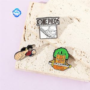 Badge en métal de personnage Luffy Solon, broche de la série <span class=keywords><strong>One</strong></span> Piece, décoration à cent combinaisons, thème anime sanglant - Product Image 3