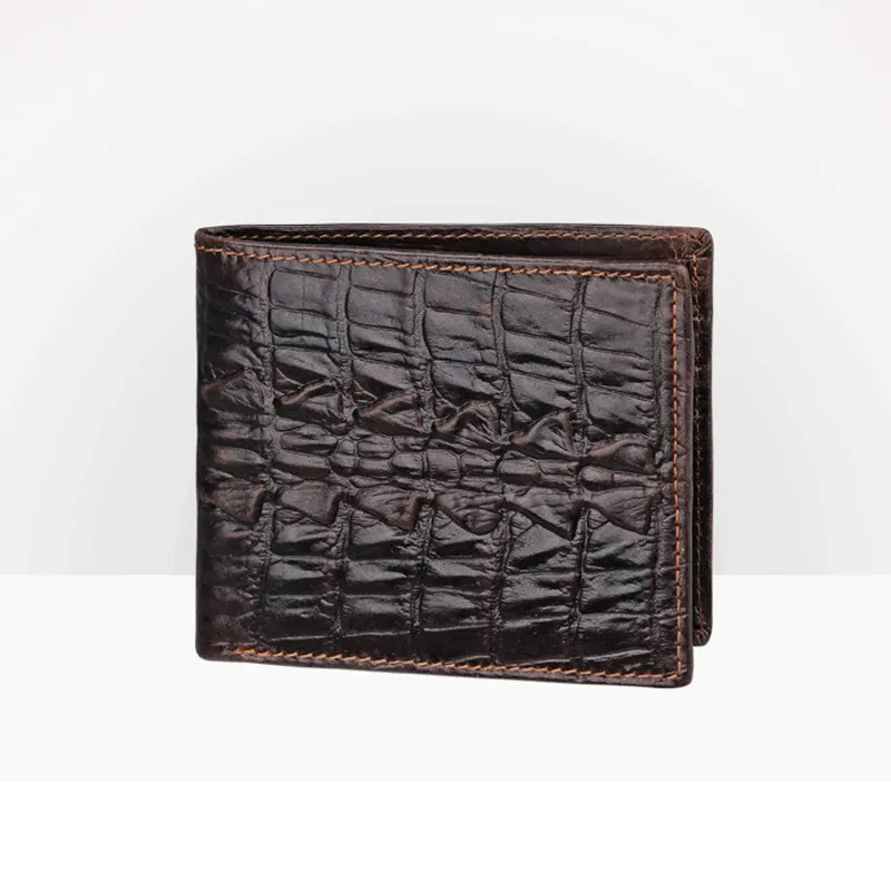 Commercio all'ingrosso su ordinazione di cuoio di cavallo pazzesco multi card slot vintage breve bifold uomini portafoglio in pelle con tasche moneta