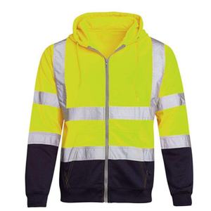 Sudadera con Capucha Reflectante a Rayas para Hombre, con Bloques de Color, Cierre de Cremallera, Ropa de Seguridad para Trabajadores de Saneamiento - Product Image 4