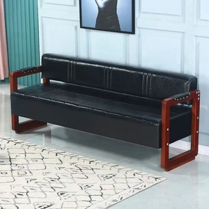 Sillón de Espera para Barbería, Duradero, Retro, de Madera Maciza, Largo, Ergonómico, para Salón de Belleza, Peluquería, Uñas, Descanso para Clientes - Product Image 3