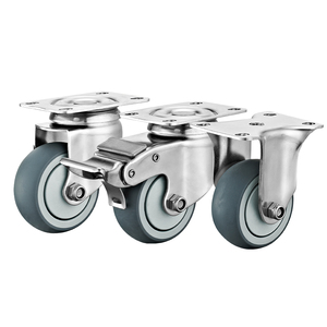 <span class=keywords><strong>Ruedas</strong></span> de Acero Inoxidable de 3, 4 y 5 Pulgadas, Resistentes, con Freno Lateral Antirrobo, Silenciosas, para Carretillas de Mano y Carros de <span class=keywords><strong>Taller</strong></span> - Product Image 4