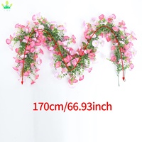 Guirlande de glycine artificielle en soie et eucalyptus en plastique, pour décoration murale, maison, fêtes, mariages et jardin
