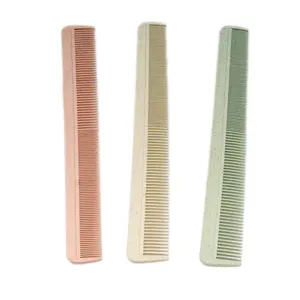 custom hair cutting comb promotion wheat straw pocket comb personalized pocket biodegradable straw Flat comb