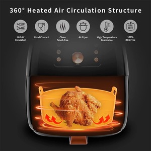 Revêtement en silicone pour friteuse à air, compatible congélateur, 210x210x70mm - Panier de préparation des repas pour 3-7QT, passe au lave-vaisselle, antiadhésif - Product Image 6
