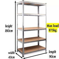 Étagère à outils en fer galvanisé réglable à plusieurs niveaux, unité d'étagérage empilable sans boulons, protection contre la corrosion, rangement de garage, 175 kg par niveau
