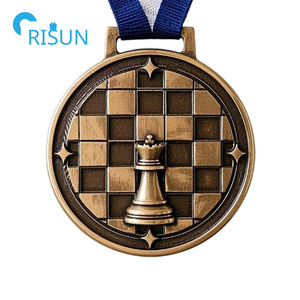 Nhà Sản Xuất Chất Lượng Tùy Chỉnh 3D Antique Vàng Bạc Bronze <span class=keywords><strong>Checkers</strong></span> Champion Cờ Vua Huy Chương - Product Image 6