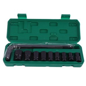 AUTO Juego de 32 piezas de vasos de impacto profundos de 1/2 pulgada, negros electroforéticos, de acero, para llave de impacto eléctrica con trinquete de 24T, en estuche amarillo - Product Image 2