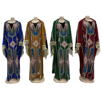 Robe Longue Africaine Géométrique Fleur Mosaïque Diamant Vintage Hippie Bohème Hawaïenne Grande Taille Kaftan Gypsy Chief Maxi Boubou