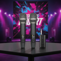 Microphone sans fil professionnel Aidi 2.4G à condensateur métallique avec connecteur 3,5 mm, portable pour KTV, scène, utilisation intérieure et extérieure