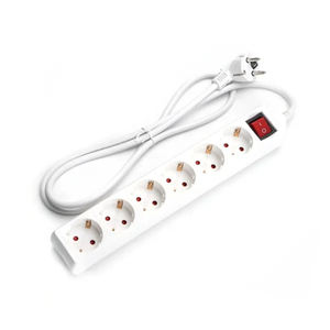 Regleta de 6 enchufes con interruptor, 1,5 m, 3G, 1,5 mm, blanca, para conectar múltiples dispositivos eléctricos de forma segura. - Product Image 3