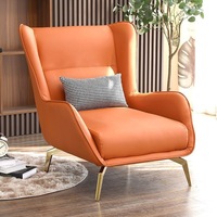 Chaise longue de relaxation inclinable pour petit appartement, design nordique, dossier fiable, en métal et mousse haute élasticité, idéale pour hôtel