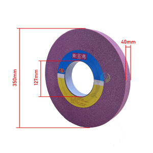 Ruota di macinazione in ceramica al corindone cromato a forma di disco PA46L350 * 40*127 personalizzabile per smerigliatrice di allumina fusa rosa - Product Image 3