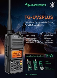 <span class=keywords><strong>Radio</strong></span> bidirectionnelle portable UHF VHF <span class=keywords><strong>FM</strong></span> Quansheng TG-UV2 <span class=keywords><strong>Plus</strong></span>, 4000 mAh, 10 W, talkie-walkie longue portée, 200 canaux, <span class=keywords><strong>radio</strong></span> amateur - Product Image 5