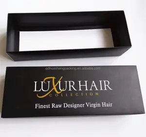 Caixa de presente criativa com logotipo personalizado, pacote de cabelo preto, extensão de tecer, caixa de presente e estojo, caixa de embalagem para perucas, cor de cabelo