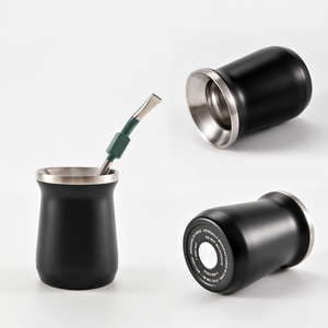 ANSHENG Venta al por mayor de doble pared de acero inoxidable 8oz Argentina Taza de té aislada <span class=keywords><strong>Yerba</strong></span> <span class=keywords><strong>Mate</strong></span> taza con bombilla de paja - Product Image 2