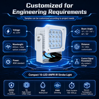 Iluminador IR de 80W 850nm, Luz Estroboscópica ANPR LPR, AC220V IP65, 16 LED, Aleación de Aluminio, Luz para Cámara de Matrícula, para Peaje y Estacionamiento