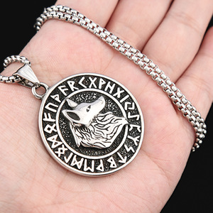 Yunnique – collier avec pendentif loup Viking en acier inoxydable pour hommes, bijoux rétro avec breloque animale, cadeau - Product Image 4