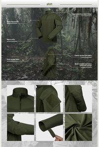 Fronter A5 siyah kamuflaj savaş gömlek ve pantolon setleri su itici ile dayanıklı üniforma eğitim takım elbise - Product Image 3