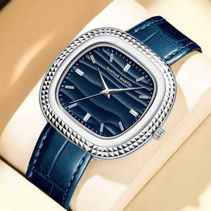 New Wholesale Vintage Gold Oval Men <b>Watch</b> 42mm Textured Dial 3BAR Leather Band Luxury Business Men Quartz <b>Watch</b> - Product Image 6