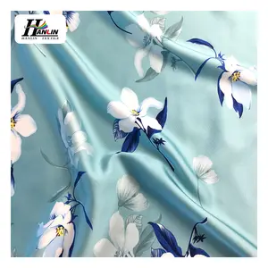 Fábrica de China 75D * 75D satén brillante Spandex vestido tela Impresión digital pijama Dubai mercado Venta caliente