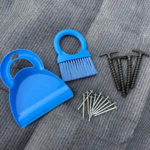 Campingmat/net waterdicht blauwgrijs buitentapijt luifelmat voor kamperen - Product Image 2