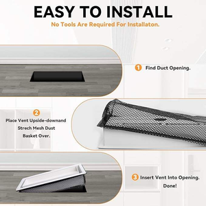 Сверхпрочная стальная вентиляционная крышка 4x10 дюймов, современное смывочное вентиляционное отверстие для офисного пола, настенная вставка с лотком для вентиляции воздуха - Product Image 3