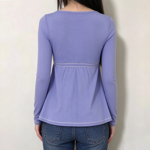 Womens <b>Y2K</b> Vintage Digital Color Block Lace Patchwork High Waist Line Long Sleeve Bow Slim Fit Breathable <b>Streetwear</b> Casual - Product Image 4