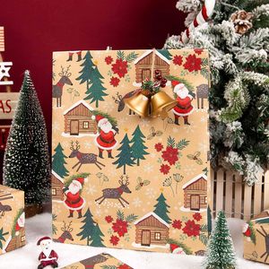 MAYPLUSS Christmas <b>Wrapping</b> <b>Paper</b> Roll 17in X 33ft Kraft Recyclable Santa Claus Tree Design Gift Wrap - Product Image 5