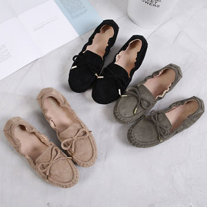 Chaussons en daim chauds d'hiver de grande taille personnalisés Xinzirain, mocassins plats à enfiler, mules pour femmes - Product Image 4