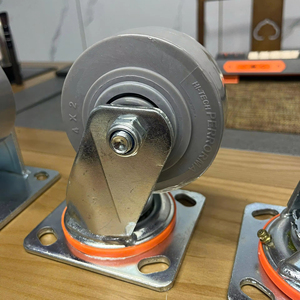 Industrial Heavy Duty Polyurethane TPR Caster Wheel 4/5/6/8 Inch Non-Marking Strong PP Core Zinc Plated Metal <b>Bracket</b> Shock - Product Image 1