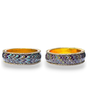 Artful Luxury Marble Wave Gold Brass Metal Lac Bangles Handmade Designer Ethnic Jewelry for Women Wedding Party and Festive Wear - Product Image 5