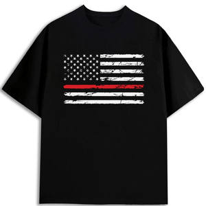 Camiseta de Hombre con Bandera Americana, 180 g/m², 100% Algodón, Cuello Redondo Regular, Stock en EE. UU. - Product Image 1