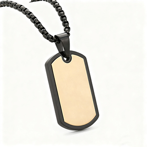 Collar de Barra Personalizado al por Mayor, Chapado en Oro, Grabado, DIY, <span class=keywords><strong>para</strong></span> Hombre, de Acero Inoxidable, con Colgante Geométrico Tipo Placa de Identificación - Product Image 6