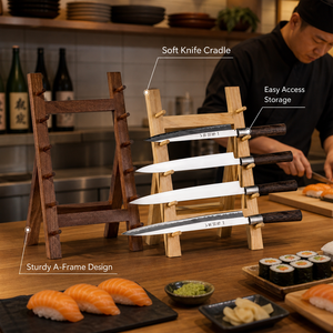 Support de Présentation Rectangulaire en Bois Écologique pour Couteaux, Chevalet à 5 Emplacements pour Couteaux à Sashimi et <span class=keywords><strong>Sushi</strong></span>, Idéal pour Restaurants Japonais - Product Image 4