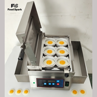 Machine commerciale automatique pour œufs cuits à la vapeur, œufs ronds, galettes de viande et frites, 6 pièces/lot pour burgers