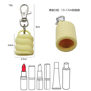 Llavero portátil para bálsamo labial con tapa y tapón, soporte para brillo labial y lápiz labial para mujer - Product Image 3