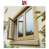 Fenêtre de maison à battants au design moderne Fenêtre à battants à cadre métallique en alliage d'aluminium durable pour la maison