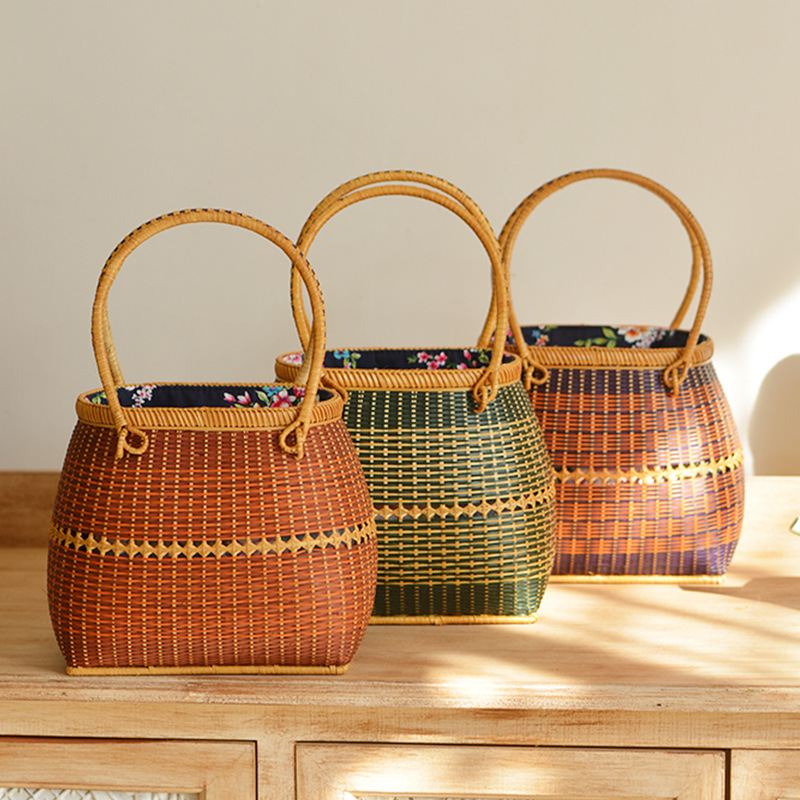 Handmade bamboo woven bag imported from Vietnam Retro Japanese handmade bamboo woven bag mini woven female  main image 2