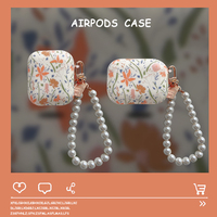 Casing TPU Rajut Pola Bunga Pelangi Kustom Ramah Lingkungan Tahan Air Anti Jatuh Desain Gantungan Kunci untuk 1-4 Pro Max OEM