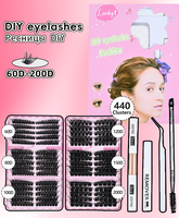 Cils individuels DIY en grappes, faux cils segmentés de 9 mm à 16 mm, deux plateaux grande capacité, vente en gros de cils en vrac