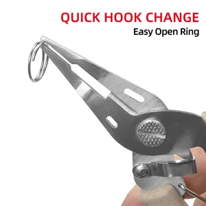 Wholesale Prompt Goods Mini Stainless Steel Fishing Pliers Self-locking Lure For Fishing Tackle Tools Custom Color Fish Pliers