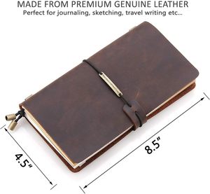 <span class=keywords><strong>Livre</strong></span> de couverture en cuir PU avec bande élastique Journal en cuir PU A6 Journal d'écriture - Product Image 2