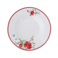Service de vaisselle en céramique de haute qualité, peinture sous glaçure, style chinois, fleurs rouges, rond, assiette/bol/plat