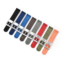 Bracelet de montre en nylon à deux couches et deux pièces, 18 mm, 20 mm, 22 mm, 24 mm, à libération rapide, en tissu avec acier inoxydable pour montres connectées