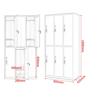 Venta al por mayor <span class=keywords><strong>barato</strong></span> de acero 9 puertas tipo armario de acero armario de almacenamiento armario de metal utilizado para la Oficina de la escuela y el hotel - Product Image 4